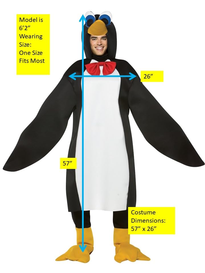 Rasta Imposta Lightweight Penguin Costume, Black/White, One Size - Image 3